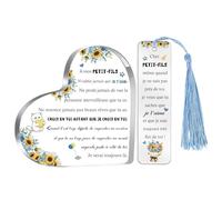 Cadeaux Pour Petit-fils Hommes Garçons D'anniversaire Enseignes De Cœur Marque-page Ensemble 2PC Plaques Inspirantes Diplôme Souvenir De Noël Personnalisé Chatte Pour Lui Petits-fils De Mamie Papy