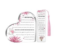 Cadeaux Pour Petite-fille Femmes Cadeaux D'anniversaire Enseignes Forme De Cœur Marque-pages Ensemble 2 Pièces Plaques Inspirantes Diplôme Noël Souvenirs Personnalisés Chat Pour Elle De Mamie Papy
