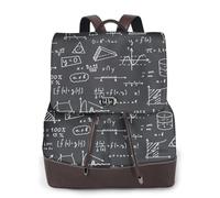 Cadeaux pour professeur de mathématiques,Sac à dos imperméable pour femme, sac à dos de voyage léger en cuir PU tendance