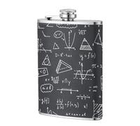 Cadeaux pour professeurs de mathématiques,Flasque de poche plate de 8 oz en acier inoxydable 304, idéale pour les activités de plein air.