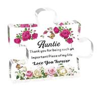 Cadeaux pour puzzle en acrylique transparent gravé - Décoration de fête des mères - Cadeau d'anniversaire - Cadeau d'anniversaire - Cadeau pour mère - Cadeau pour sœurs