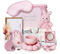 Cadeaux Roses pour Femmes avec Peluche Lapin, Tasse Nuage, Cadeau d'Anniversaire pour Femmes, Maman, Sœur, Enseignante, Amie, Coffret Cadeau Rituals Noël, Cadeaux Bien-Être d'Anniversaire