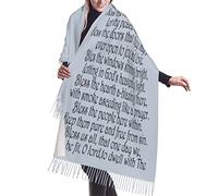 Cadeaux uniques pour elle, Grey Bless This O Lord We Pray Christian Inspirational Prayer For All Tassel Shawls and Wraps Capelets, 6GJ00, taille unique