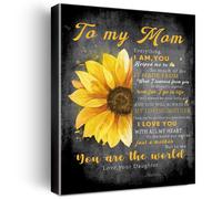 Cadeaux Wailozco pour maman - Impressions de poèmes sur toile à suspendre, affiche encadrée, art mural pour maman de la part de sa fille - Cadeau