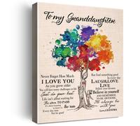 Cadeaux Wailozco pour petite-fille - Impressions de poèmes sur toile à suspendre, affiche encadrée, art mural pour petite-fille de grand-mère - C