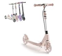 CADEHUB Trotinette Adulte Pliable Hauteur RéGlable Grandes Roues LéGèRe Durable Suspension Antichoc Jusqu'à 100 Kg Trottinette Adolescent Pink