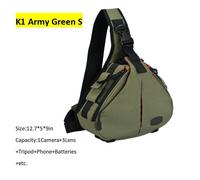 CADeN-Sacs pour appareil photo reflex numérique pour hommes,sac lancé professionnel avec housse de pluie pour trépied d'objectif SLR,IL,Sony,Panasonic,voyage en plein air - Type K1-ArmyGreen S