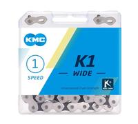 KMC Chaîne K1 Large 1 vitesse 110 maillons Chromé/Noir