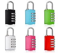 Cadenas 4 chiffres, 6 Pièces Petit Cadenas à Code, Cadena a Code, Serrure Combinée pour Casier, Porte de Cave, Porte de Jardin, Garage