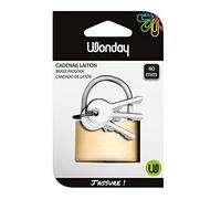 Cadenas laiton 40mm ouverture/fermeture par serrure à clé, 2 clés fournies