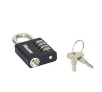 Master Lock Cadenas à combinaison 7641EURDBLK – Clé de secours, usage intérieur, 78 x 40 x 16 mm