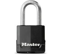 Master Lock Mixte Cadenas d’extérieur de haute sécurité à anse longue à clé en acier laminé avec revêtement anti rouille, Acier, 5,8 cm x 4,9 cm x 2,7 cm