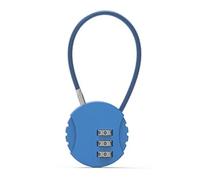 Cadenas à 3 chiffres avec mot de passe, câble métallique portable, for rangement de bagages, casiers, boîtes à outils, 1 pièce(Blue)