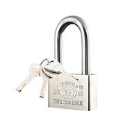 Cadenas à anse longue en acier inoxydable, Cadenas en acier inoxydable avec 4 clés 30-60 mm(Long Lock,30mm)