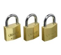 Cadenas à clé - laiton - anse cémentée - entrouvrant - 65/30 Triples B/DFNLI ABUS