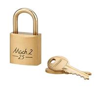 Cadenas à clé Mach 2 25mm avec 2 clés en laiton, corps monobloc en laiton, anse en laiton, mécanisme à goupilles pour une sécurité optimale, Garantie de 10 ans - THIRARD