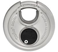 Cadenas à clé - rond - corps inox - anse acier trempé - Diskus® 20/70 ABUS