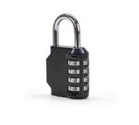 Cadenas à Code pour Casier, Armoire, Coffre, Porte Atelier, Abri de jardin - Combinaison Code 4 chiffres, Sécurité renforcée, Cadenas en Acier trempé et alliage de zinc, Noir