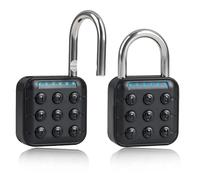 Cadenas à Code 6 Chiffres pour Casier Sport Sécurité Électronique IP55 Étanché Avec Goulot en Inox Peut Stocker Dix Mots de Passe pour les Casiers du Gym l'École le Garage pour la Fête des Pères