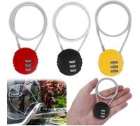 Cadenas à code - AIMOONSA - Serrure à code 3 chiffres - Câble acier 50 cm - Ø16 mm - Lot de 3