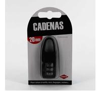 Cadenas à code - COGEX - 20 mm - 3 rouleaux - Haute protection - Noir