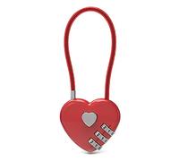 Cadenas à code en forme de cœur en forme de cœur avec cadenas concentrique, long câble métallique, mots de passe, petit format