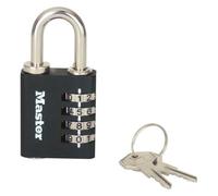 Cadenas à code et clé Master Lock 7641EURDBLK en zinc massif 40 mm
