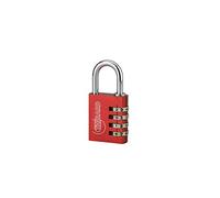 Cadenas à code Type 1, intérieur, 40mm, 4 chiffres, rouge, en aluminium avec anse en acier nickelé et mécanisme à viroles, combinaison modifiable, Garantie de 10 ans - THIRARD