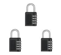 Cadenas à combinaison 3 pièces/6 pièces chiffre mot de passe serrure combinaison valise bagages Code métallique cadenas en alliage Zinc codée à clé pour casier de gym, abri de jardin(3 Pcs)