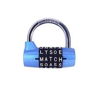 Cadenas à combinaison - 5 cadrans, serrure de casier de gym, 5 serrures alphanumériques, 5 serrures à combinaison numérique, cadenas de sécurité pour casier de gym scolaire (bleu)