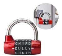 Cadenas à combinaison 5 letras contraseña cerradura candado de seguridad combinación amplia candado gimnasio gabinete de almacenamiento de seguridad código de bloqueo