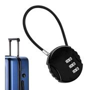 Cadenas à combinaison à 3 chiffres pour valise - Câble métallique Locck avec mot de passe réinitialisable sans clé, cadenas rond haute sécurité en métal, accessoires de voyage compacts