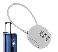 Cadenas à combinaison à 3 chiffres pour valise - Câble métallique Locck avec mot de passe réinitialisable sans clé, cadenas rond haute sécurité en métal, accessoires de voyage compacts
