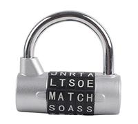 Cadenas à combinaison à 5 chiffres Klanata, cadenas à 5 lettres, code de sécurité pour casier, boîte à outils, armoire, valise, 6,5 x 5,7 x 4 cm (Argent)