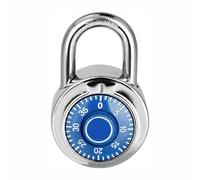 Cadenas à combinaison à cadran avec mot de passe à trois chiffres - Taille M - Bleu - Pour casier de gym, boîte à outils scolaire