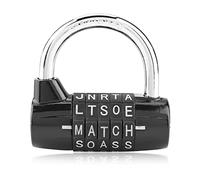 Cadenas à combinaison avec code de ligne à 5 chiffres - Serrure de sécurité avec mot de passe pour valise de voyage, casier de sport(Black)
