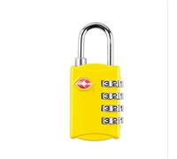 Cadenas à combinaison classique à 4 chiffres TSA pour bagages, cadenas de voyage à combinaison avec mot de passe et code de sécurité pour valise, porte-documents, sac à dos, armoire pour voyage jaune