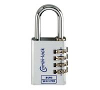 Cadenas à combinaison Combi Lock 90 Chromo L.40mm corps de serrure Alu.rouleau 4 chiffres