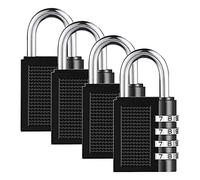 Cadenas à Combinaison de 4 Chiffres 4 Pack Cadenas à Code Rrure à Combinaison Robuste pour Familles Ecoles Entreprises Casiers à bagages et boîte à outils