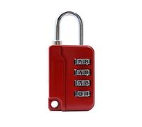 Cadenas à combinaison de chiffres en alliage de Zinc à 4 chiffres, cadenas antivol for l'extérieur, valise, bagages, serrure codée de sécurité for voyage(rouge)