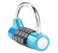 Cadenas à combinaison de code à 4 chiffres, verrouillage par mot de passe de sécurité for salle de sport, école, casier d'employé, valise de voyage, cadenas à combinaison(Blue)