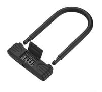 Cadenas à combinaison en forme de U pour vélo, moto et scooter électrique, cadenas étanche à 4 chiffres avec manille, serrure de sécurité robuste en alliage de zinc, PC et acier, noir