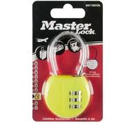 Cadenas à combinaison programmable avec porte-adresse - MASTER LOCK - 42 mm - Corps ABS et câble acier