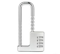 Cadenas à combinaison réglable avec code à 4 chiffres pour casier d'école, salle de sport, serrure de sécurité en alliage de zinc épais pour le rangement de la maison et du bureau, noir (argenté)