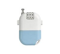 Cadenas à combinaison rétractable à 3 chiffres pour vélo, blanc et bleu | Cadenas de casque de vélo portable avec câble en acier pour sac à dos, bagages, porte d'armoire et sacs de voyage
