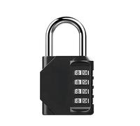 Cadenas à Combinaison Serrure à mot de passe étanche 4 chiffres, 2 pièces, for porte, valise, sac, emballage, casier d'armoire, cadenas combinaison fenêtre(Black 1PCS)