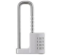 Cadenas à combinaison Serrure d'armoire, cadenas combiné, Code de verrouillage casier gymnastique en acier inoxydable, longue manille réglable for l'école, la salle sport(Silver)