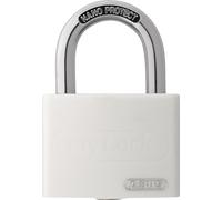 Cadenas à cylindre T65AL/40 blanc brillant, corps de serrure L.43mm alu.brillant