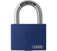 Cadenas à cylindre T65AL/40 bleu brillant, corps de serrure L.43mm alu brillant