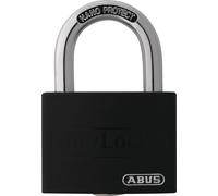 Cadenas à cylindre T65AL/40 noir brillant, corps de serrure L.43mm alu brillant